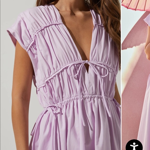 NWT ASTR LORRIE SLEEVELESS RUCHED MIDI DRESS - Picture 4 of 8